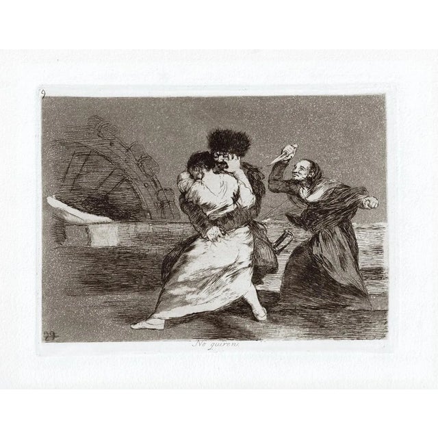 No Quiren - Original Etching by Francisco Goya - 1863 1863 For Sale