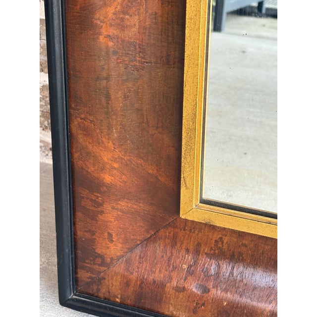 Antique Large Scale Early 19th Century American Empire Mahogany & Gilt Ogee Wall Mirror For Sale - Image 13 of 18