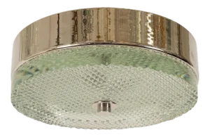 Faceted Glass and Nickel Flush Mount