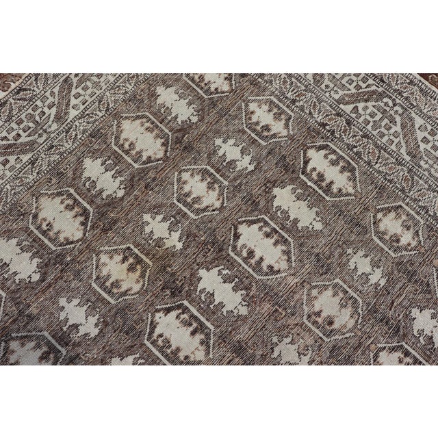 Mid 20th Century Antique Turkish Rug With Organic Motifs in Brown Taupe and Earth Tone Colors For Sale - Image 12 of 12