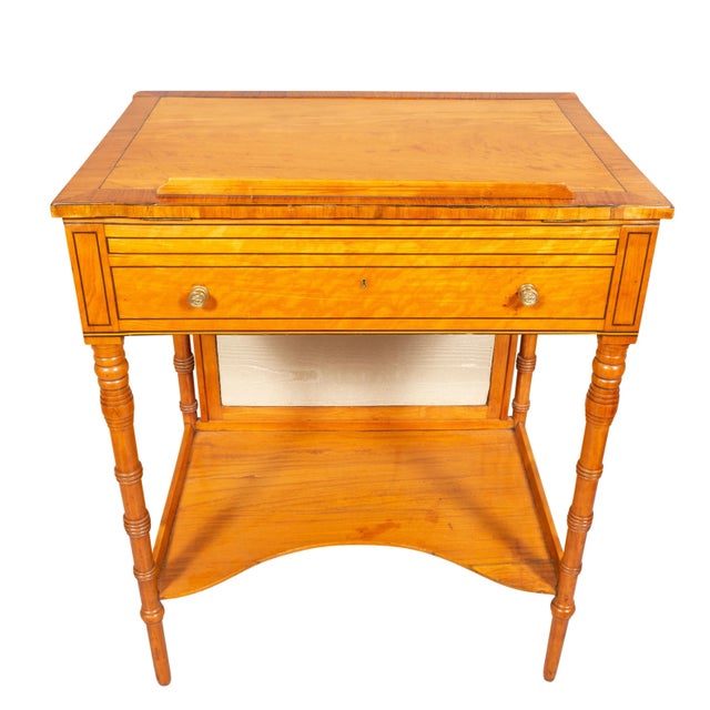George III Satinwood And Tulipwood Work Table For Sale In Boston - Image 6 of 12