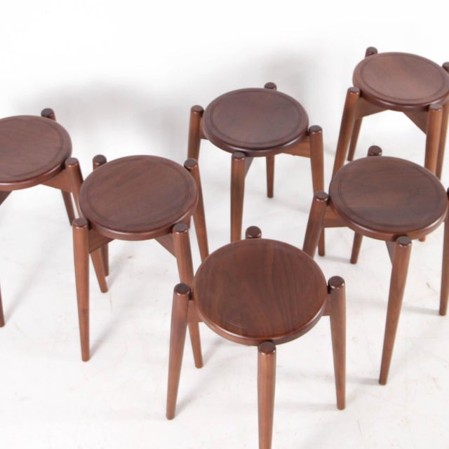 Vintage Japanese Stools, 1980s, Set of 6 For Sale - Image 4 of 16