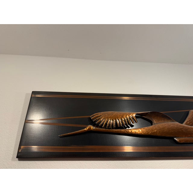 Metal Metal and Copper Wall Decoration with Birds, 1970s For Sale - Image 7 of 15