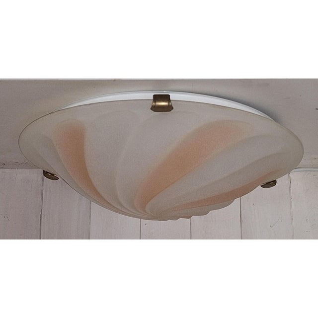 Vintage German Ceiling Lamp in Lightly Tinted and Segmented Relief Glass from Bonalux, 1990s, in Very Good conditions....