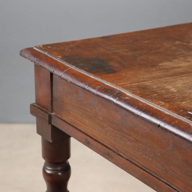 19th Century Walnut Writing Desk with Turned Legs, Italy For Sale - Image 5 of 10