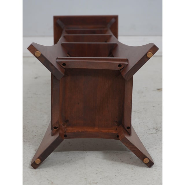 Ethan Allen Arts & Crafts Cherry Tile Top Stand For Sale - Image 9 of 10