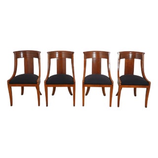 Set of 4 Baker Regency Style Cherry Dining Room Chairs For Sale