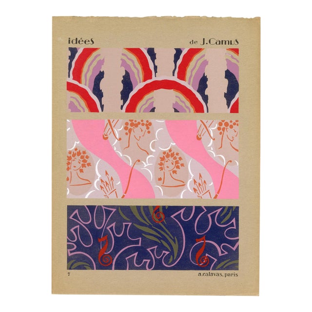 "Idees De J. Camus, Pl. 7" Lithograph C. 1922 For Sale