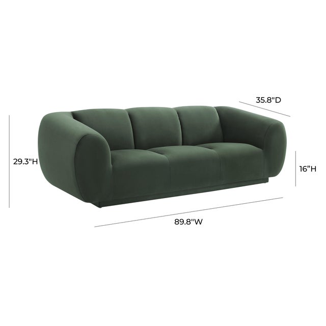 2020s Emmet Forest Green Velvet Sofa For Sale - Image 5 of 7