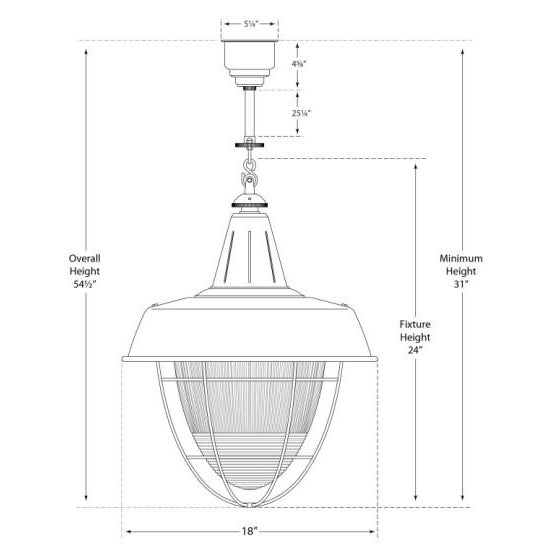 Transitional Thomas O'Brien for Visual Comfort Signature Henry Industrial Hanging Light in Polished Nickel & White Shade with Industrial Prismatic Glass For Sale - Image 3 of 3