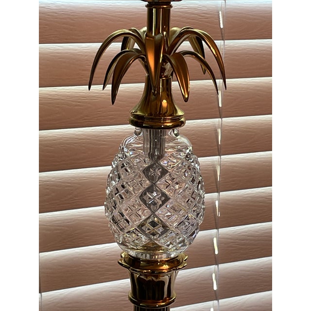 Brass Vintage Waterford Crystal 35" Pineapple Hospitality Buffet Lamp - Brass (Model Lbu35a) For Sale - Image 8 of 15