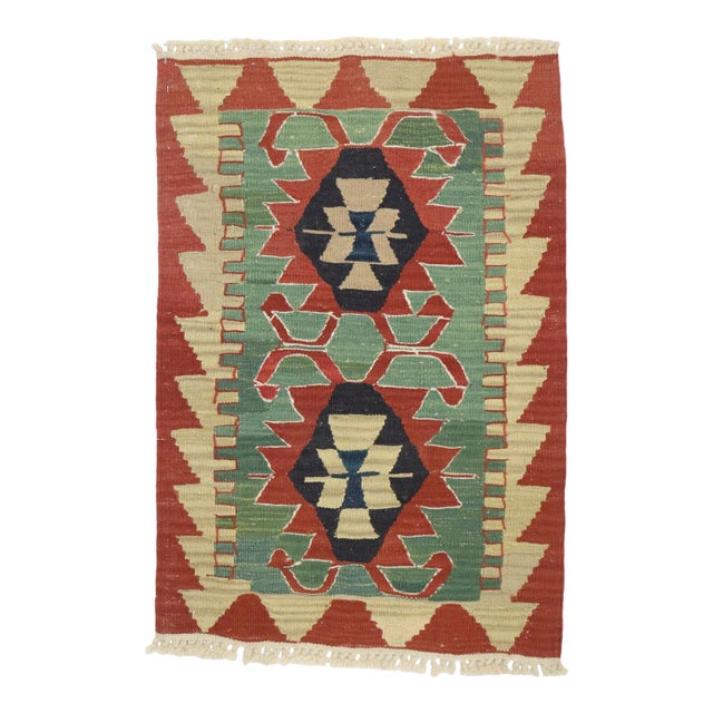 Vintage Persian Shiraz Kilim Rug - 01'11 X 02'10 For Sale