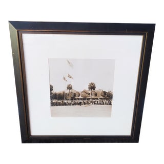 Vintage Framed Photograph Breakers Hotel Palm Beach Golf Course Square Black White Wall Art For Sale