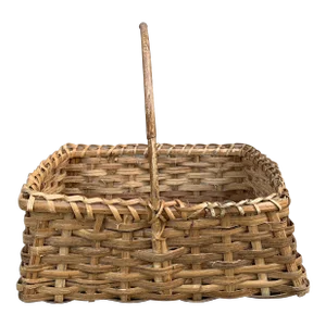 Antique Early 20th Century American Splint Oak Gathering Basket