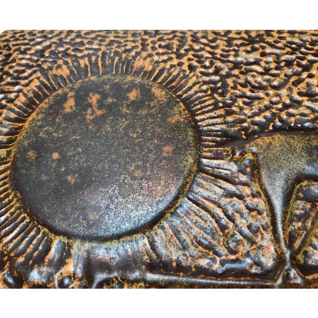 Ceramic Sun Chariot Wall Plaque by Ejvind Nielsen, 1970 For Sale - Image 4 of 11