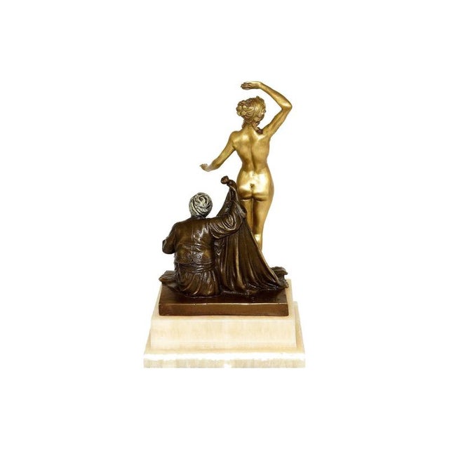 Art Nouveau Allegorical Female Nude, Early 20th Century, Gilt Bronze Sculpture For Sale - Image 6 of 10