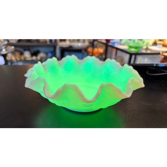 Fenton Uranium Custard Persian Medallion Bowl For Sale - Image 12 of 12