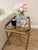 Vintage Brass Faux Bamboo Side Table With Glass Tray Top | Hollywood Regency End Table For Sale In Phoenix - Image 6 of 11