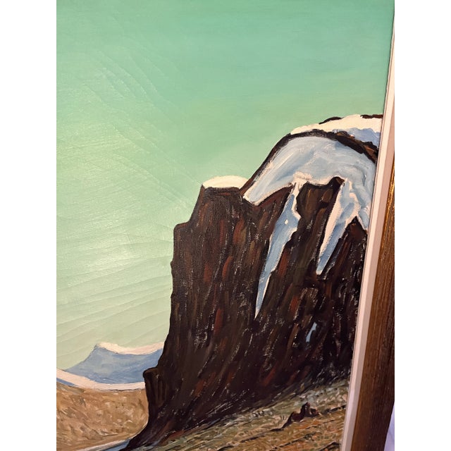 Emile Walters Signed Large Futuristic Landscape Oil on Canvas Painting For Sale In New York - Image 6 of 11