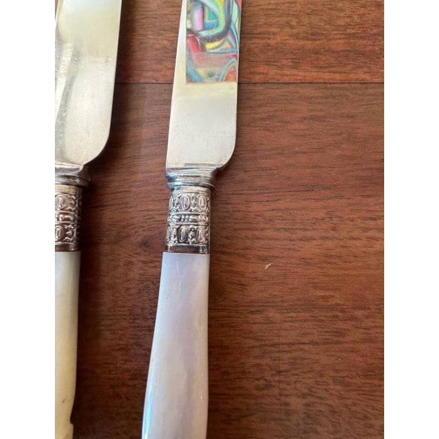 Early 20th Century Antique Bailey Banks & Biddle Mother of Pearl and Sterling Silver Desse - Set of 4 For Sale - Image 5 of 5