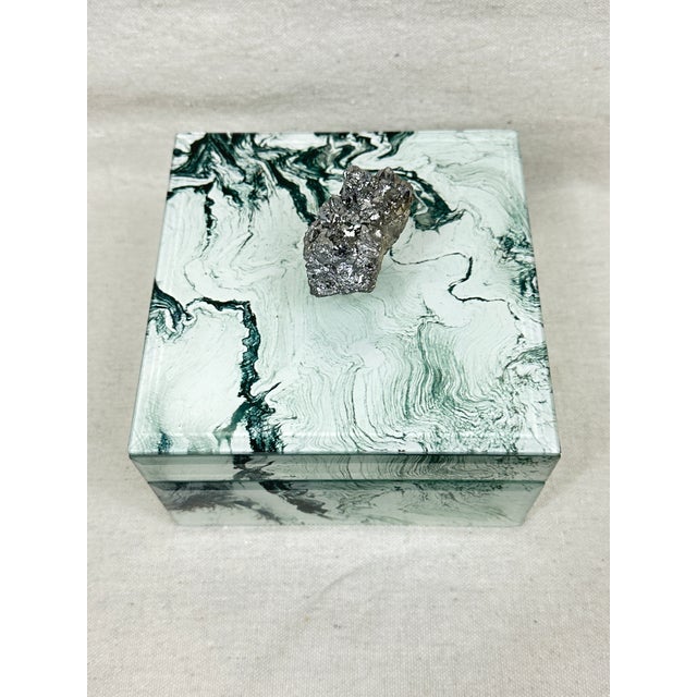 Marbled Glass Jewelry Box For Sale In New Orleans - Image 6 of 7