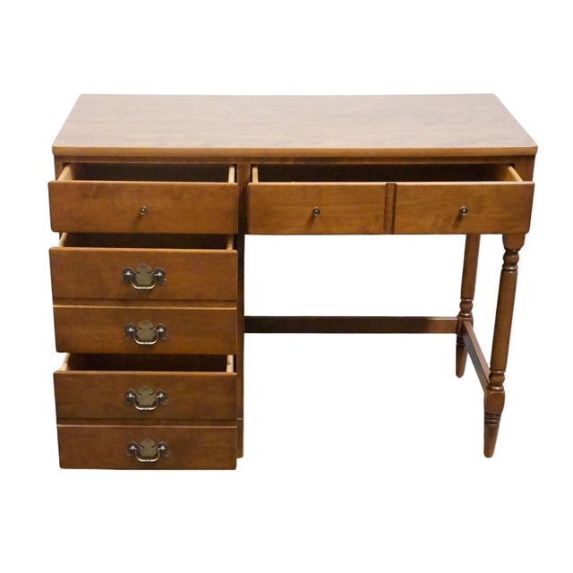 Mid 20th Century Ethan Allen Heirloom Nutmeg Maple CRP Custom Room Plan 40" Student Writing Desk 10-4550p For Sale - Image 5 of 12