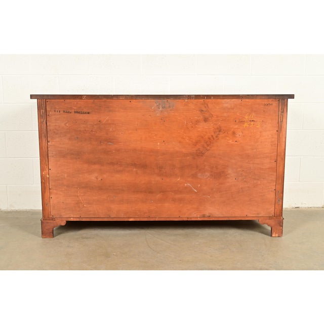 Century Furniture Georgian Carved Flame Mahogany Serpentine Front Ten-Drawer Dresser or Chest of Drawers | Circa 1950s For Sale - Image 12 of 13