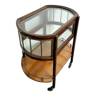 Vintage Regency Vitrine Bar Cart For Sale