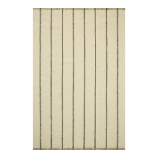 Amber Lewis x Loloi Harlan Ivory / Charcoal 4'-0" x 6'-0" Accent Rug For Sale