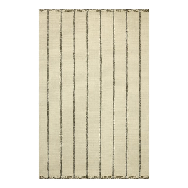 Amber Lewis x Loloi Harlan Ivory / Charcoal 4'-0" x 6'-0" Accent Rug For Sale