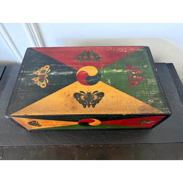 Set of Three Korean Stackable Sewing Box Covered in Hanji Paper For Sale - Image 15 of 18