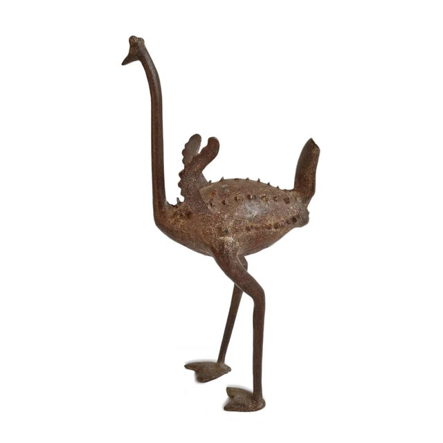 Tribal Vintage Bronze African Benin Ostrich For Sale - Image 3 of 8