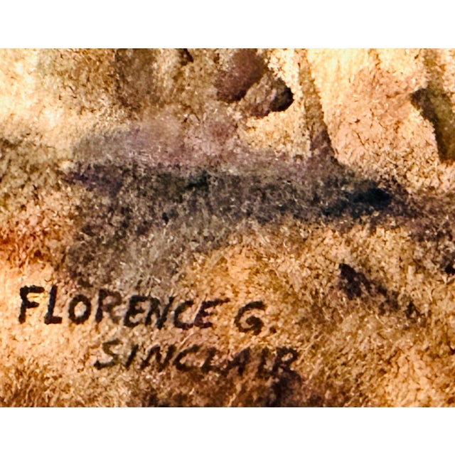 Green 1970s Florence Sinclair Mahdavi Impressionist Coastal Scene Watercolor Painting For Sale - Image 8 of 9