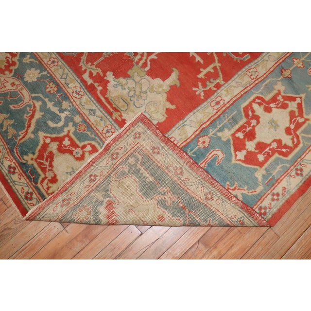 Early 20th Century Zabihi Collection Antique Oushak Rug - 9'11" x 13'5" For Sale - Image 5 of 12