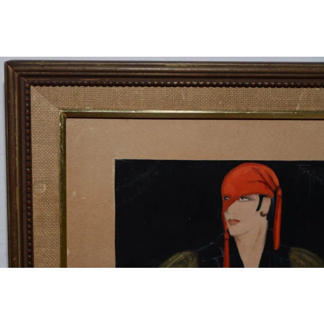 Art Deco Fashion Watercolor by Josephine Gille C.1926 For Sale In San Francisco - Image 6 of 8