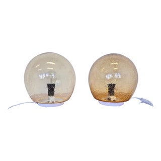 Mid-Century Modern Artglass Table Lamps, 1980s, Set of 2 For Sale