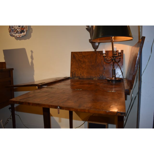 Brass Continental Neoclassical Folding Table in Amboyna Burl For Sale - Image 8 of 11