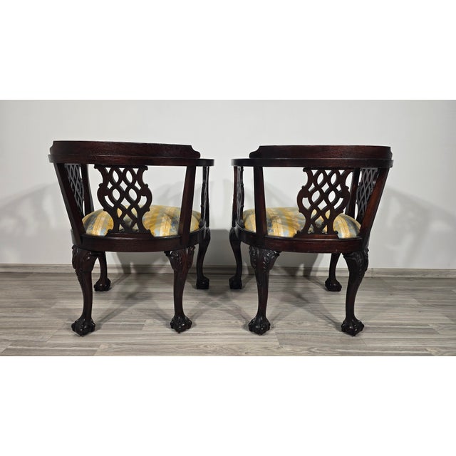 Vintage Chippendale Wooden Chairs, 1930s, Set of 2 For Sale - Image 3 of 17
