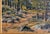 Mid-Century Impressionist Oil Painting of Forest Scene Landscape, Signed Illegibly For Sale - Image 10 of 15