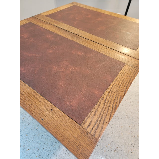 1940s Oak Fold Top Barley Twist Card Table For Sale - Image 4 of 12
