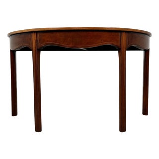 18th Century English Mahogany Demi-Lune Console Table For Sale