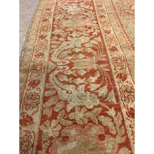 Early 20th Century Light Blue and Coral Antique Mahal Rug, Handmade Oriental Rug, 8'9"x12'11" For Sale - Image 4 of 12