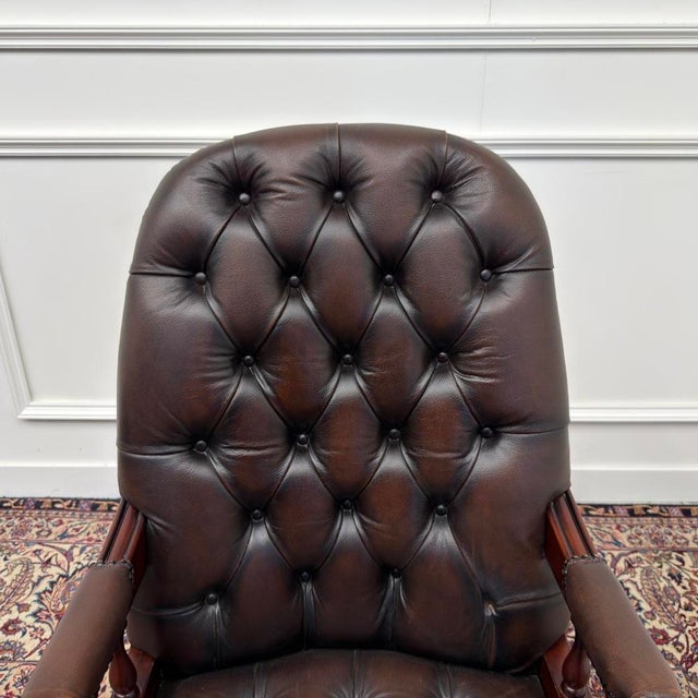 English Chesterfield Desk Chair For Sale - Image 5 of 8