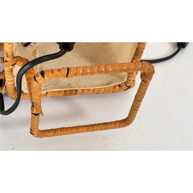 Vintage Table Lamp in Wicker and Fabric, 1960s For Sale - Image 14 of 15