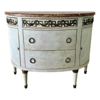 19th Century Swedish Gustavian Demi-Lune Commode For Sale