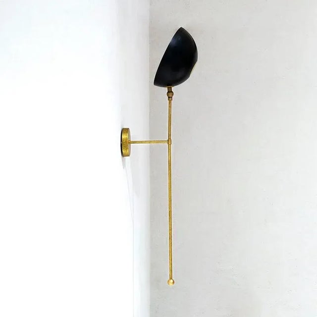 Italian Adjustable Wall Light in Brass For Sale - Image 4 of 9