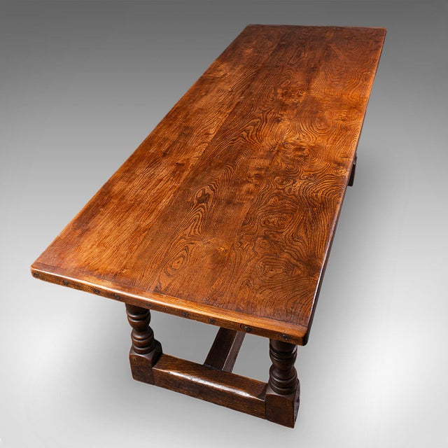Antique Farmhouse Table, English, Elm, Country Kitchen, Dining, Victorian, 1880 For Sale - Image 6 of 12