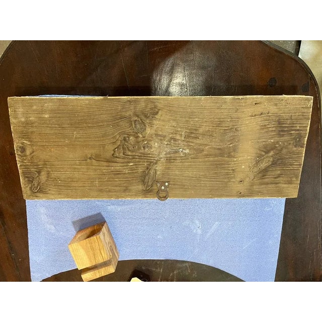 Italian Angel Wall Plaque – Cherub in Plaster and Wood For Sale - Image 6 of 8