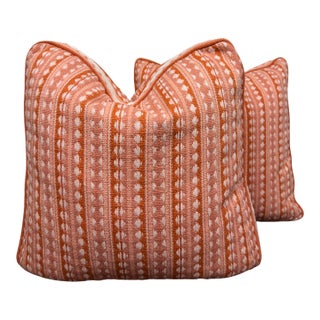 Schumacher Tarnby Stripe Box Pillow Pair Geometric For Sale