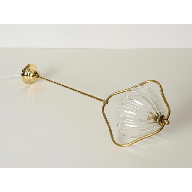 Floral Murano Glass and Brass Pendant from Barovier, Italy, 1940s For Sale - Image 11 of 16